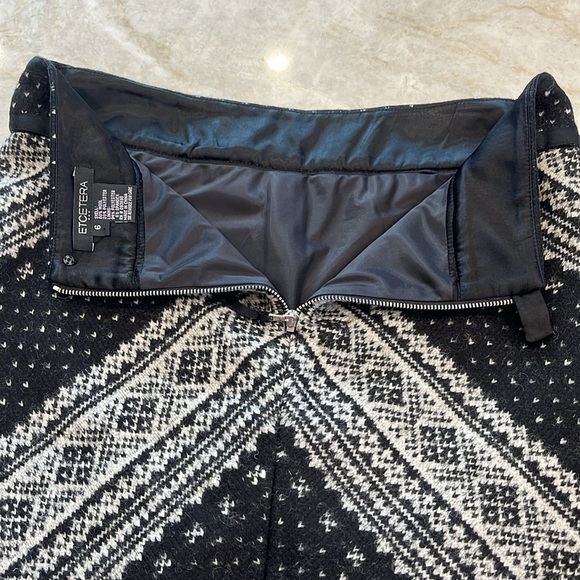NEW Etcetera | Center Pleated Wool Scandi Skirt | Black and White | Size 6 - Picture 6 of 9